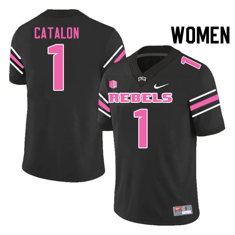 Women #1 Jalen Catalon UNLV Rebels College Football Jerseys Stitched-Black